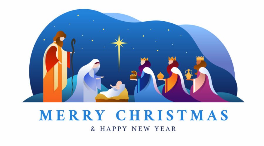 Merry Christmas And Happy New Year Banner - Nativity Of Jesus Sc